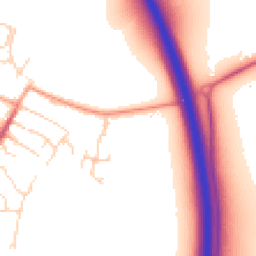 Daytime road noise heatmap for OX11 0DR