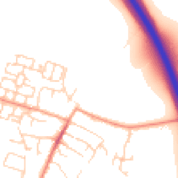 Daytime road noise heatmap for OX11 0DX