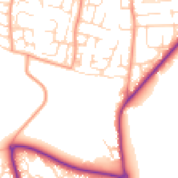 Daytime road noise heatmap for OX12 0AE