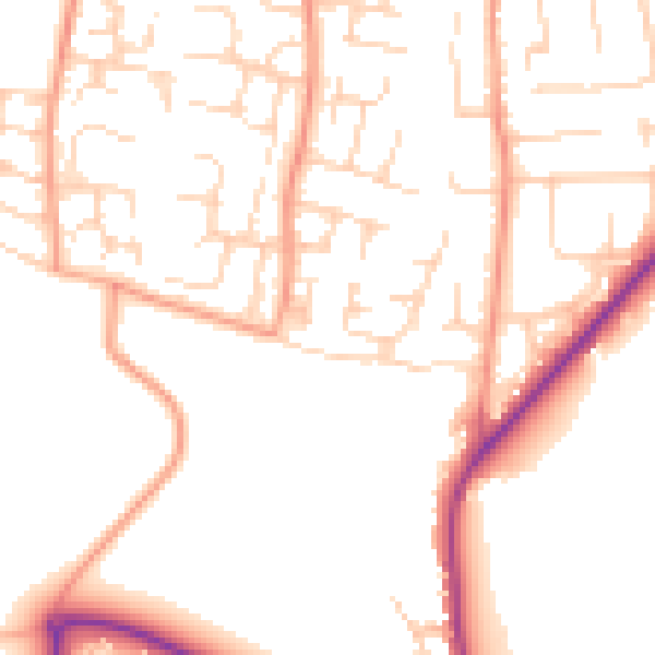 Daytime road noise heatmap for OX12 0AG