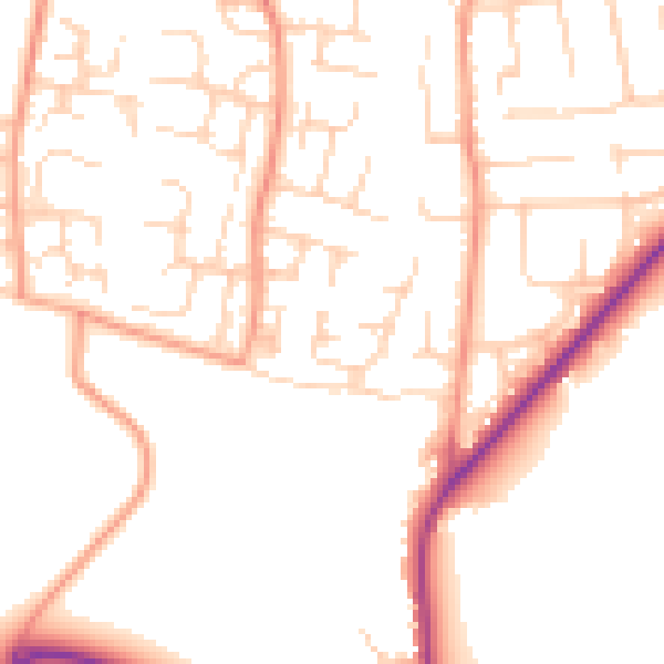 Daytime road noise heatmap for OX12 0AQ