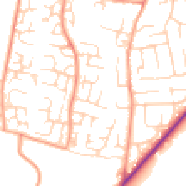 Daytime road noise heatmap for OX12 0BU