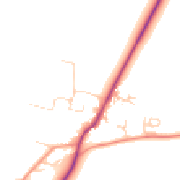 Daytime road noise heatmap for OX12 0HN