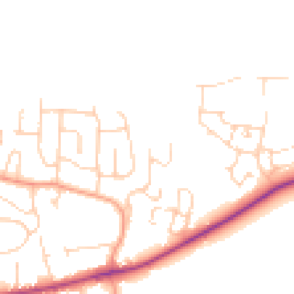 Daytime road noise heatmap for OX12 7HF