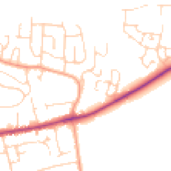 Daytime road noise heatmap for OX12 7HN