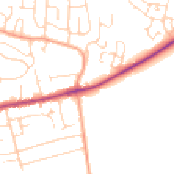 Daytime road noise heatmap for OX12 8HT