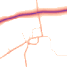 Daytime road noise heatmap for OX12 8PT