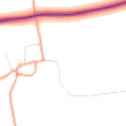 Daytime road noise heatmap for OX12 8PZ