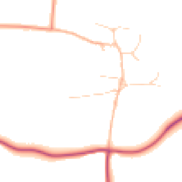 Daytime road noise heatmap for OX12 9UJ