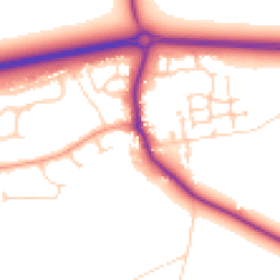 Daytime road noise heatmap for OX13 5AW