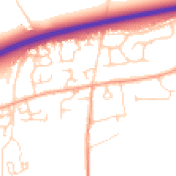 Daytime road noise heatmap for OX13 5BA