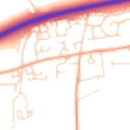 Daytime road noise heatmap for OX13 5BB