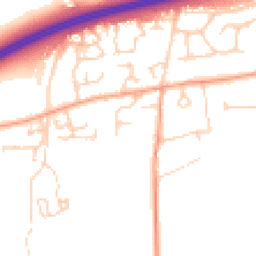 Daytime road noise heatmap for OX13 5BD