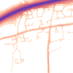 Daytime road noise heatmap for OX13 5BE