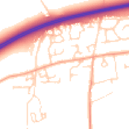 Daytime road noise heatmap for OX13 5BH