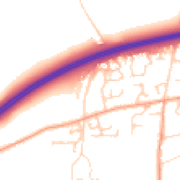 Daytime road noise heatmap for OX13 5BL