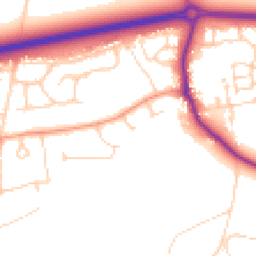 Daytime road noise heatmap for OX13 5BP