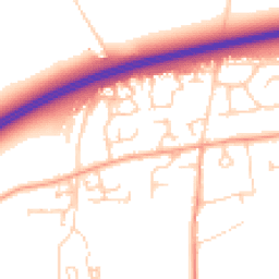 Daytime road noise heatmap for OX13 5BQ