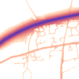 Daytime road noise heatmap for OX13 5BU