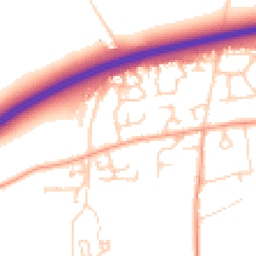 Daytime road noise heatmap for OX13 5BX