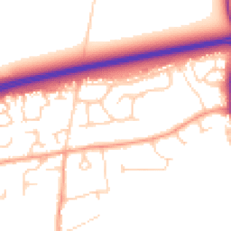 Daytime road noise heatmap for OX13 5DG