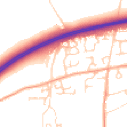 Daytime road noise heatmap for OX13 5EZ