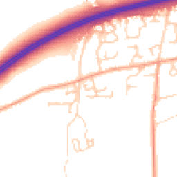 Daytime road noise heatmap for OX13 5FH