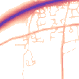 Daytime road noise heatmap for OX13 5FJ