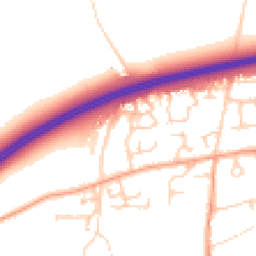 Daytime road noise heatmap for OX13 5FW