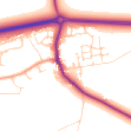 Daytime road noise heatmap for OX13 5FZ