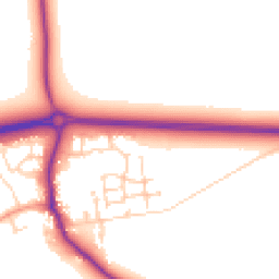 Daytime road noise heatmap for OX13 5GS
