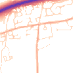Daytime road noise heatmap for OX13 5HT