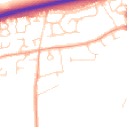 Daytime road noise heatmap for OX13 5HX
