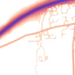 Daytime road noise heatmap for OX13 5LL