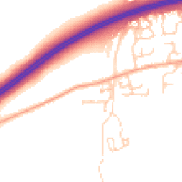 Daytime road noise heatmap for OX13 5NL