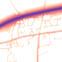 Daytime road noise heatmap for OX13 5NQ