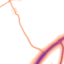 Daytime road noise heatmap for OX13 5PP