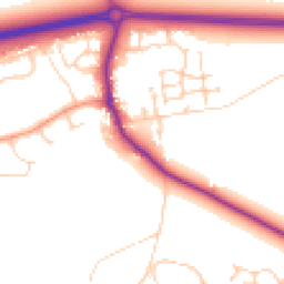 Daytime road noise heatmap for OX13 5PQ