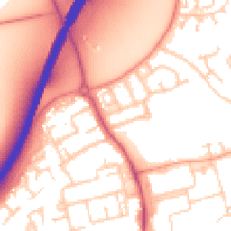 Daytime road noise heatmap for OX14 1LL