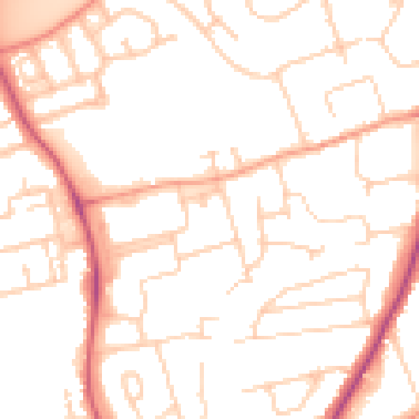 Daytime road noise heatmap for OX14 1NT