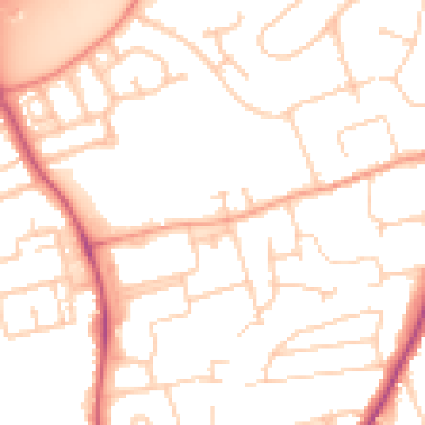 Daytime road noise heatmap for OX14 1ZD