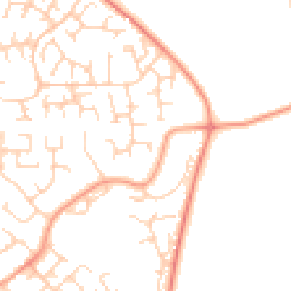 Daytime road noise heatmap for OX14 2NL