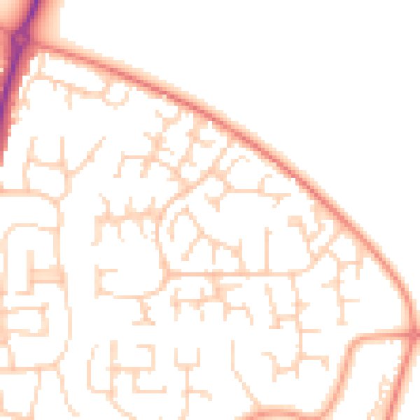 Daytime road noise heatmap for OX14 2NU