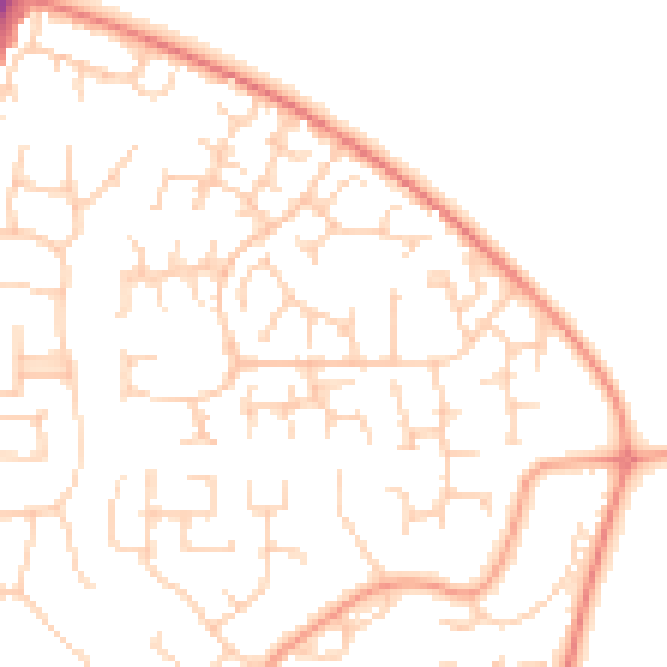 Daytime road noise heatmap for OX14 2NY