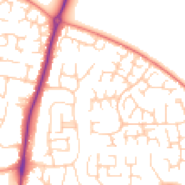 Daytime road noise heatmap for OX14 2QN
