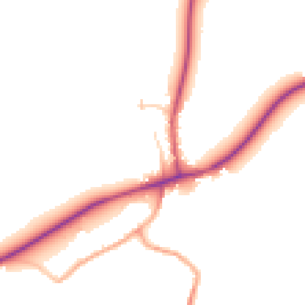 Daytime road noise heatmap for OX14 3EJ