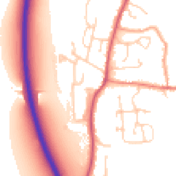 Daytime road noise heatmap for OX14 4FE