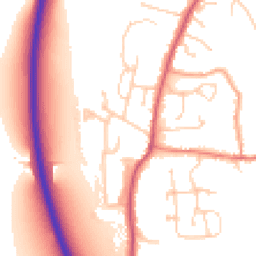 Daytime road noise heatmap for OX14 4JH