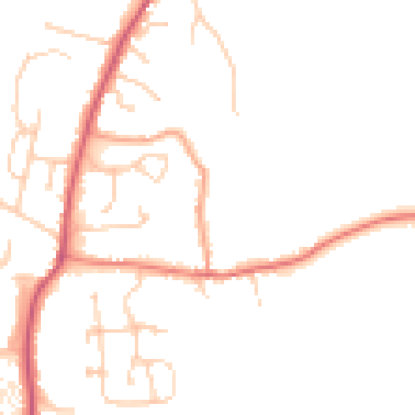 Daytime road noise heatmap for OX14 4JS