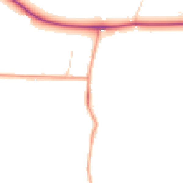Daytime road noise heatmap for OX14 4NE